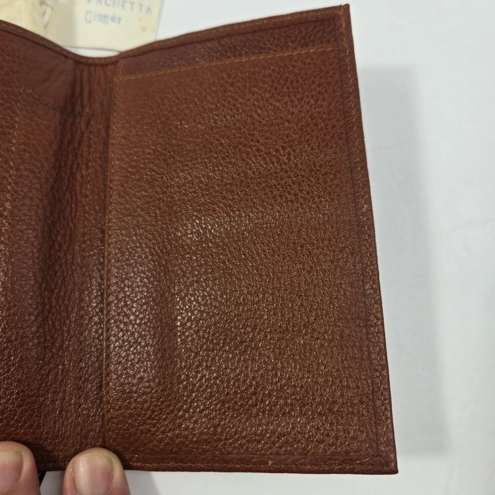 Vintage Pfaffco Vachetta Ginger Pebbled Leather Passport Wallet Bifold Bolivia